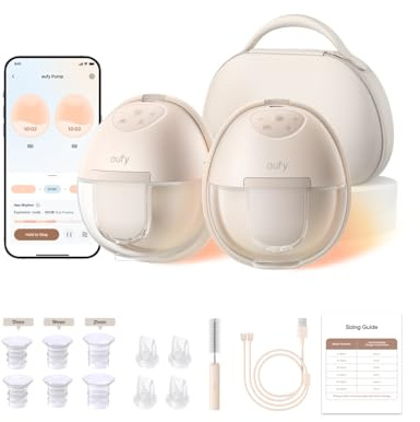 eufy Wearable Breast Pump S1 Pro, Einstellbare Größe, Kleiner und Leichter, Still und Schmerzlos