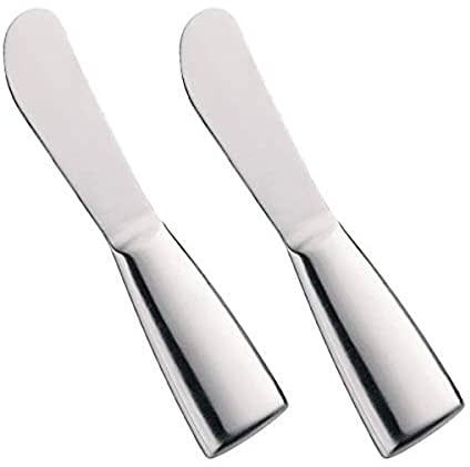 Cilio Buttermesser 2er-Set aus mattierten Edelstahl, Für Butter, Schmalz und Pastete, Zum Verstreichen von Marmelade, Spülmaschinenfest, 14 cm, Frühstücksmesser, Dessertmesser