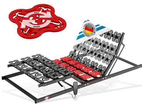 Matratzen Perfekt Elektrischer Tellermotorrahmen 100x200cm 12,5cm Hoch | Fertig montiert ergonomische Federteller Härteregulierung 5-Zonen belastbar bis 200 kg