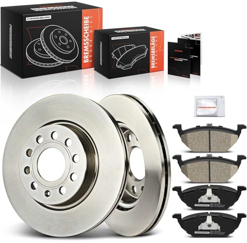 Frankberg Bremsensatz inkl. 2x Bremsscheiben + 4x Bremsbeläge Vorne Kompatibel mit A3 8P1 Leon 1P1 A3 Sportback 8PA Golf Plus 521 5M1 Yeti 5L Replace# JZW698151,1K0615301AC