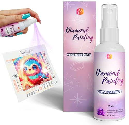 Picmondoo Diamantmalerei Sprühversiegelung 60 ml – Transparenter Schlusslack für Malen nach Zahlen & Diamond Painting, klar & glänzend, UV-beständig, kein Pinsel nötig, für Harz- & AB-Steine