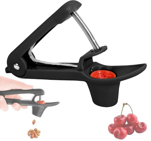 Kirschentkerner, Kirschenentkerner, Kirschkernentferner, Manueller Obstentkerner für Früchte, Obstentkerner, Kernentferner, Obstkernentferner (Schwarz)