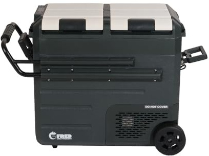 Eurom Big Fred 58 L Kompressor Kühlbox 12V 230V | Gefrierbox elektrisch mit 2 Kühlfächer je 23 L / 35 L | Tragbarer Mini Kühlschrank für Auto, Camping, Boot, LKW mit Netzteil & USB Anschluss