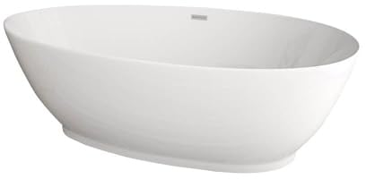 Home Deluxe - freistehende Badewanne - DELIA, Weiß - Maße: ca. 180 x 90 x 58 cm - Füllmenge: 270 Liter, inkl. Überlaufschutz, Siphon und Verschluss I Spa, für 2 Personen