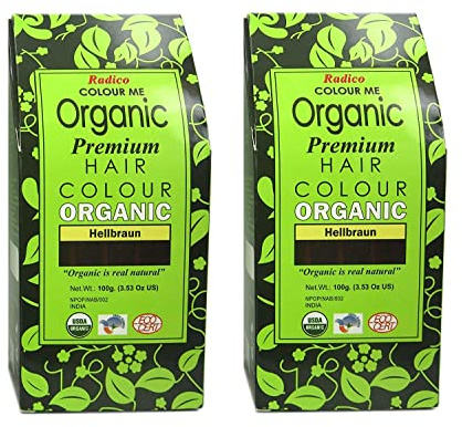 Radico Colour Me Organic Pflanzenhaarfarbe Hellbraun 2er-Pack