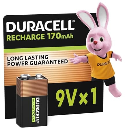 Duracell Akku 9V Blockbatterie, wiederaufladbare 9V Batterie, 1 Stück, langanhaltende Power, ideal für Rauchmelder, Feuermelder