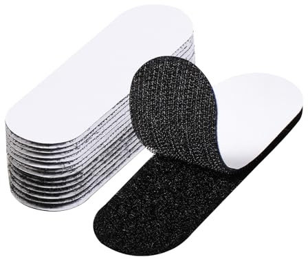 Blendura Klettband Selbstklebend Extra Stark, 10 Paare 30 x 100 mm, Schwarz | Doppelseitiges klettband wiederverwendbar, ohne Bohren, für Wand, Tür, Kunststoff, Glas & Metall, Haushalt und Büro