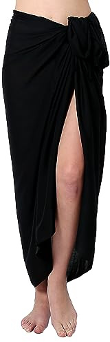 Große Auswahl an Pareo Sarong Tuch Damen Herren - Wickelrock Strand - Strandtuch blickdicht als Wickeltuch oder Handtuchkleid und Wickelkleid Unisex Frauen und Männer einfarbig Uni mit Schnalle