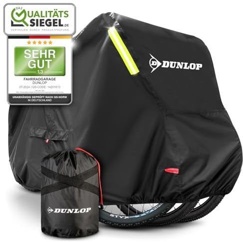 Dunlop Fahrradgarage für 3x Fahrrad - Premium Fahrradabdeckung Anti Rost 200x120x120 cm mit Transportbeutel, Akkuzugang und 2 Schlossdurchführungen I Fahrräder Schutzhülle Bike (XL - 3 Fahrräder)