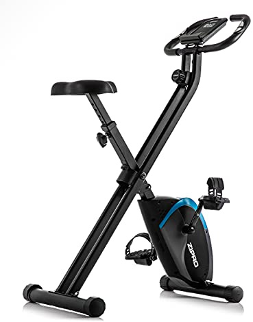ZIPRO Ergometer Heimtrainer Fahrrad Klappbar mit 8 Magnetische Level, Pulsmessung, LCD-Monitor und Komfort-Sattel, Leise Hometrainer Fahrrad, Cardio Geräte für Zuhause, Fitnessbikes (Future X)