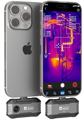 Wärmebildkamera Thermal Master P1 für iPhone 15/16 und Android Infrarotkamera Wärmebildkameras mit X³ IR Auflösung 320x240, -20℃-600℃ Haus-Inspektion 15x Zoom