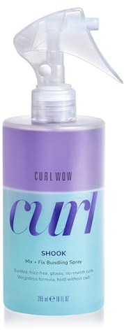 Color Wow Styling Spray Locken Shook, Glanzspray Lockiges Haar, Leave-In-Spray für Lockiges Haar, Curl Wow Defining Cream Gesunde & Glänzende Locken, 295ml
