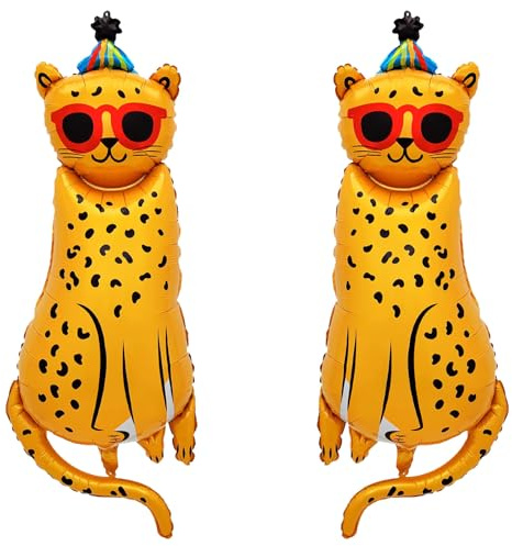 DazzJoy Luftballon Tiere Ballons Leopard, XXL Tier Luftballons Tiere Geburtstag, Helium Ballon Tiere für Kindergeburtstag Deko, Dschungel Deko Geburtstag, Party Animals