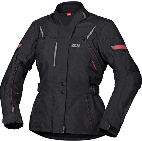 IXS Tour Liz-ST Damen Motorrad Textiljacke, schwarz/rot, 2XL | Wasserdicht