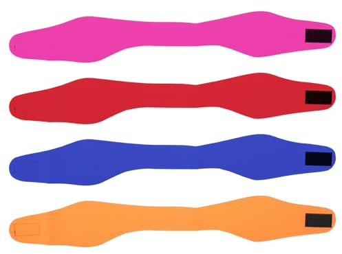 SOLUSTRE 4 Stück Pack Schwimmstirnbänder aus Neopren mit verstellbarem Dusch Ohrenschützer für Damen und Geeignet zum Schwimmen Duschen und Baden