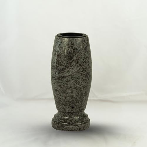 designgrab Grabvase Classico medium Orion aus poliertem Orion, blaugrau-schwarz-rotbraun – 25×12 cm, klassisch-rund, hochglanzpoliert