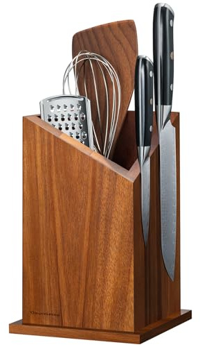 Gourmetop Magnetischer Messerhalter & Küchenutensilienhalter, universeller Magnetblock ohne Messer, Premium-Akazienholz, starker N40