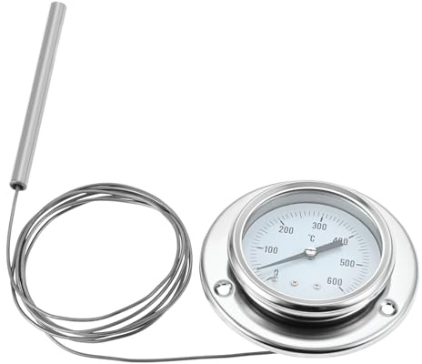 DRELD Backofenthermometer BBQ Thermometer Ofenthermometer mit 150 cm Edelstahlsonden für Backöfen, Pizzaofen, Holzöfen, BBQ 0-600℃