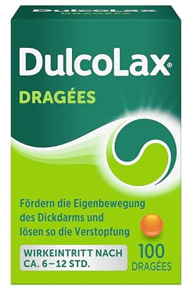 DulcoLax Dragées gegen Verstopfung | 100 Stk | Abführmittel bei Verstopfung mit Bisacodyl | Befreien planbar am nächsten Morgen | Gut verträglich | Wirken nach ca. 6-12 Stunden