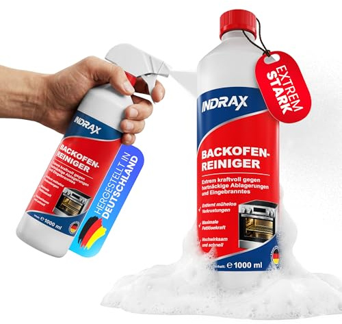Backofenreiniger extra stark 1000 ml - entfernt mühelos Eingebranntes | Selbstaktiver Fettlöser & hochwirksamer Ofenreiniger für Backblech & Herd - schnelle Kaltanwendung ohne Aufheizen & Schrubben