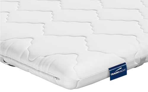 Traumnacht orthopädischer Matratzentopper, mit einem bequemem Komfortschaumkern, Öko-Tex zertifiziert, 90 x 200 cm, produziert nach deutschem Qualitätsstandard, Weiß