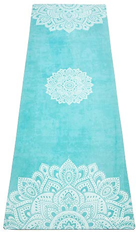 Yoga Design Lab Reise Yogamatte 1,5mm | Dünn, rutschfest, Faltbar, Leicht, Matte/Handtuch, Waschmaschinenfest | mit Tragegurt
