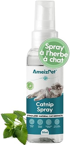 AmeizPet Katzenminze-Spray für Katzen, Katzenkratzspray-Nebel, Transparentes Verhaltensspray für Katzen und Kätzchen, 50 ml (1.69 Oz)