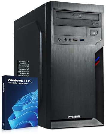 HYPER BYTE® Office PC – Computer mit AMD Ryzen 3 mit 4,0 GHz | 16 GB RAM DDR4 | 1TB SSD Festplatte | Win 11 Pro | WLAN | DVD+RW | USB 3.0 | High End Office Tower-Pc