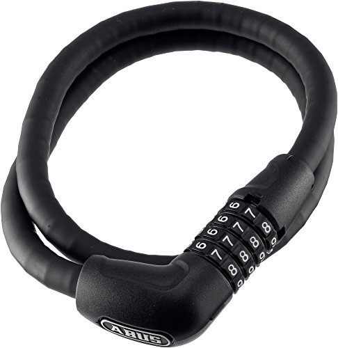 ABUS Panzerkabelschloss Steel-O-Flex Tresorflex 6615C - Zahlenschloss aus Stahlkabel mit Panzer aus Stahlhülsen Sicherheitslevel 5-85 cm, Schwarz
