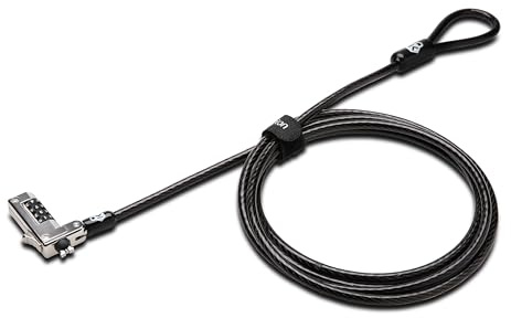 Kensington Laptop Schloss Slim-Kombinationsschloss für ultraflache Laptops & 2-in-1 Geräte mit Nano Sicherheits-Slots, Laptop-Diebstahlschutz mit 1,8 m schnittfestem Kabel, K60603WW