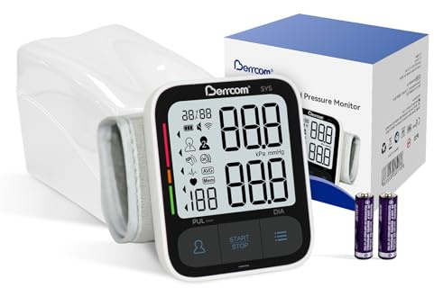 Berrcom Digitales Handgelenk-Blutdruckmessgerät für den Heimgebrauch, automatisches Blutdruckmessgerät mit großer LED-Anzeige