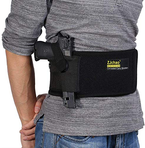 Holster Pistole, Waffenholster, Verstellbares Taillenholster Bauchbandholster für Verborgenes Tragen Passt Bis zu Einem Bauchumfang von 114 cm Für Rechts und Linkshänder Geeignet