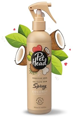 Pet Head Sensitive Soul Fellspray für Hunde | Kokosnussduft | Pflegt und Beruhigt Empfindliche Haut | pH-Neutral | Vegan & Tierversuchsfrei | Sanfte Formel für Hunde und Welpen | 300ml
