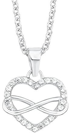 s.Oliver Damen Kette mit Anhänger Herz, 925er Sterling Silber rhodiniert