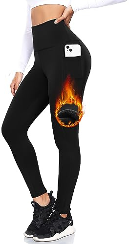 ACTINPUT Thermo Leggings Damen Gefütterte Thermoleggings High Waist Thermohose Winter Warme Sportleggins Lang Blickdicht Strumpfhosen Laufhose Sporthose mit Taschen