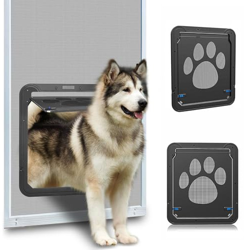 Ownpets Hundeklappe, Innenmaße 36 x 30,5 x 1,25 cm, für Hunde bis 36 kg | magnetischer automatischer Verschluss, ohne Bohren, robustes ABS-Gehäuse