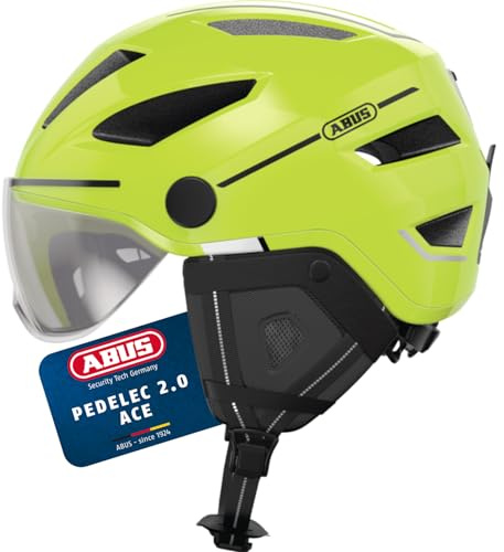 ABUS Stadthelm Pedelec 2.0 ACE - Fahrradhelm mit Rücklicht, Visier, Regenhaube, Ohrenschutz - für Damen und Herren