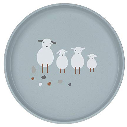 LÄSSIG Kinder Teller ohne Melamin, BPA-frei, für Spülmaschine und Mikrowelle/Plate Tiny Farmer Sheep