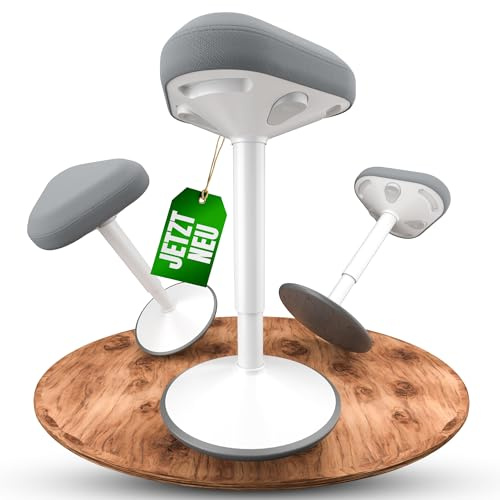 VITALMATE Ergonomischer Bürohocker Höhenverstellbar & rutschfest - Hocker mit Schwingeffekt - Stehhocker fürs Arbeitszimmer & Büro - Stehhocker höhenverstellbar - Stehhilfe Büro – Stehstuhl