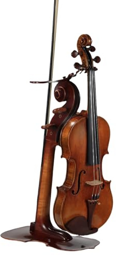 YWYLL Violinenständer aus Massivholz mit Bogenhalter – keine Montage erforderlich, robustes Display in 4/4-Größe, handgefertigtes Design für Zuhause/Studio/Bühne