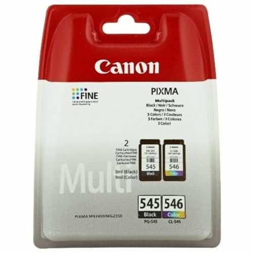 Canon PG-545 Schwarz & CL-546 Farbe Vorteilspack – 2 Original Tintenpatronen im Set, kompatibel mit PIXMA Druckern, hohe Druckqualität & Zuverlässigkeit