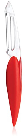Mastrad - Sparschäler für feine Schalen – Elios – Gezahnte Klinge – Tomaten- & Obstschäler – Edelstahl – Rutschfester Griff