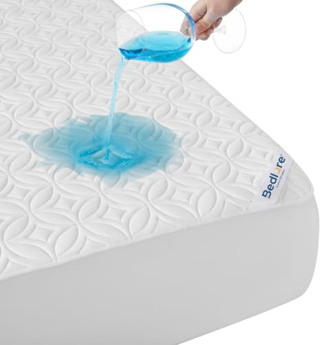 BEDLORE Wasserdichter Matratzenschoner 180x200, 40cm Steghöhe, Leise,Weiß | 100% Wasserdicht,Atmungsaktiv & Kein Schwitzen,360° Passgenau,Kein Verrutschen (bis 40cm Steghöhe),60°C Wäsche