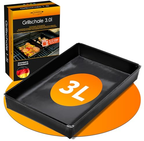Durandal Grillschale für den Grill und Backofen - Grillmatte für Gasgrill & Holzkohlegrills mit Antihaftbeschichtung - Barbecue schale einfache Reinigung - Grill zubehör - Grillpfannchen - Grillpfanne