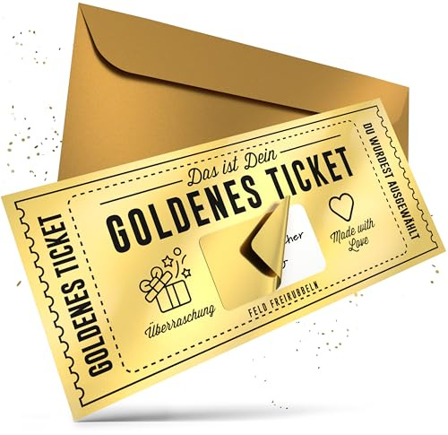 Gutschein zum selber ausfüllen mit Rubbelaufkleber - Rubbelkarte zum beschriften - Geschenke für Frauen, Geschenk für Freundin, Geburtstagskarte, Kinogutschein, Geburtstagsgeschenk, Reisegutschein