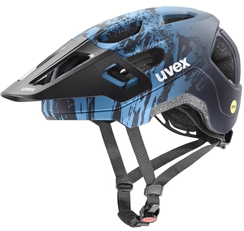 uvex react jr. MIPS - leichter Fahrradhelm für Kinder - individuelle Größenanpassung - MIPS-Sysytem - azure-deep space matt - 52-56 cm