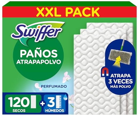 Swiffer Bodenwischer Nachfüllpackung, 120 Trockene Und 3 Feuchte Bodentücher, Nimmt Schmutz Auf Und Schließt Ihn Ein