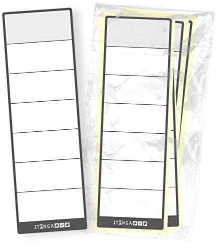 itenga 50x Ordneretiketten Ordnerrückenschild für breite Ordner I Aufkleber für Ordnerrücken selbstklebend aus Haftpapier 6x19cm (grau)