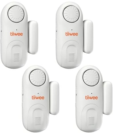 tiiwee Fensteralarm Türalarm 120 dB Einbruchschutz - 4er Set mit Batterien