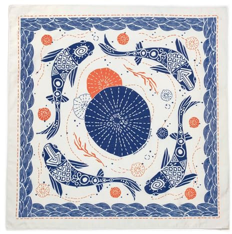 WHTE MOSS Bandana 100% Baumwolle, weiches Halstuch, Kopftuch, Haarband und Taschentuch für Damen und Herren, vielseitiges Accessoire und Geschenkidee - Ocean World Serie